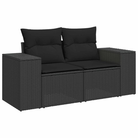 VidaXL Zestaw Sof 5 szt. Czarny Rattan polietylenowy i stal
