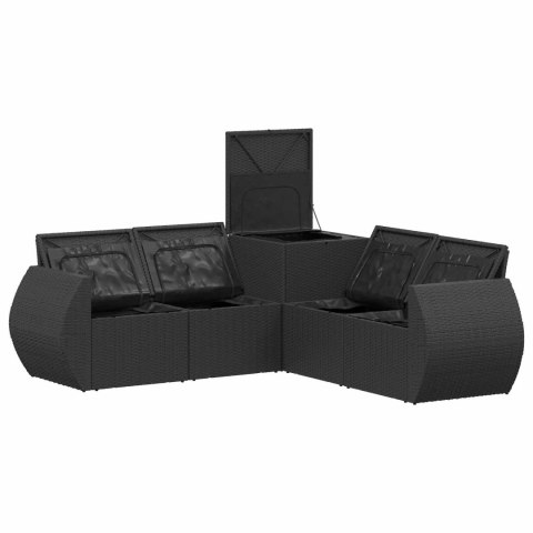 VidaXL Zestaw Sof 5 szt. Czarny i niebieski