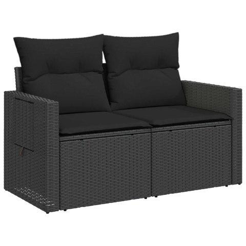 VidaXL Zestaw Sof 8 szt. Czarny Rattan polietylenowy i stal