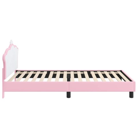 VidaXL Łóżko Dziecięce z Ramą i Zagłówkiem różowy 80 x 200 cm PU