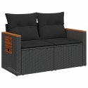 VidaXL Zestaw Sof 8 szt. Czarny Rattan polietylenowy i stal
