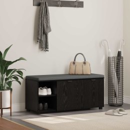 VidaXL Ławka w przedpokoju z poduszką Czarny Dąb 100 x 38 x 46 cm