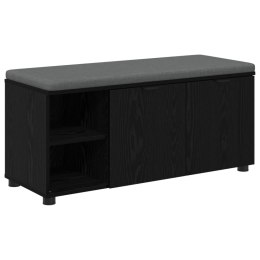 VidaXL Ławka w przedpokoju z poduszką Czarny Dąb 100 x 38 x 46 cm