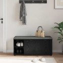 VidaXL Ławka w przedpokoju z poduszką Czarny Dąb 100 x 38 x 46 cm