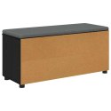 VidaXL Ławka w przedpokoju z poduszką Czarny Dąb 100 x 38 x 46 cm