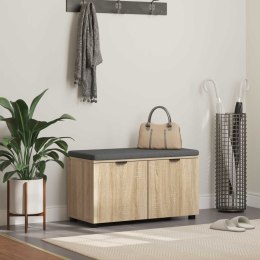 VidaXL Ławka w przedpokoju z poduszką Dąb Sonoma 80 x 38 x 46 cm