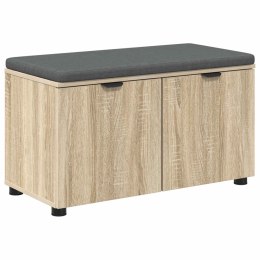 VidaXL Ławka w przedpokoju z poduszką Dąb Sonoma 80 x 38 x 46 cm