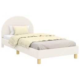 VidaXL Łóżko Dziecięce z Ramą i Zagłówkiem kremowy 90 x 200 cm Bouclé