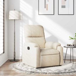 VidaXL Rozkładany fotel, beżowy, obity mikrofibrą