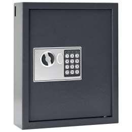 VidaXL Sejf cyfrowy Z blokadą ciemnoszary 30 x 10 x 36,5 cm Stal