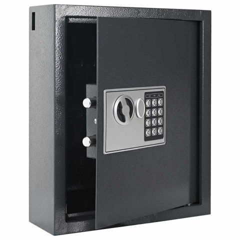 VidaXL Sejf cyfrowy Z blokadą ciemnoszary 30 x 10 x 36,5 cm Stal