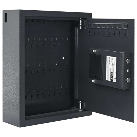 VidaXL Sejf cyfrowy Z blokadą ciemnoszary 30 x 10 x 36,5 cm Stal