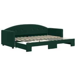 VidaXL Sofa rozsuwana, ciemnozielona, 80x200 cm, aksamit