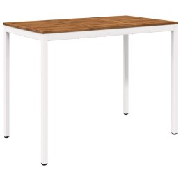 VidaXL Stół barowy ogrodowy Naturalne i białe 141 x 80,5 x 105 cm