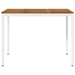 VidaXL Stół barowy ogrodowy Naturalne i białe 141 x 80,5 x 105 cm