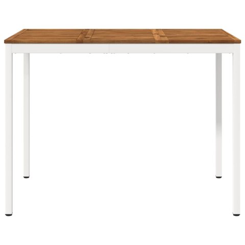 VidaXL Stół barowy ogrodowy Naturalne i białe 141 x 80,5 x 105 cm