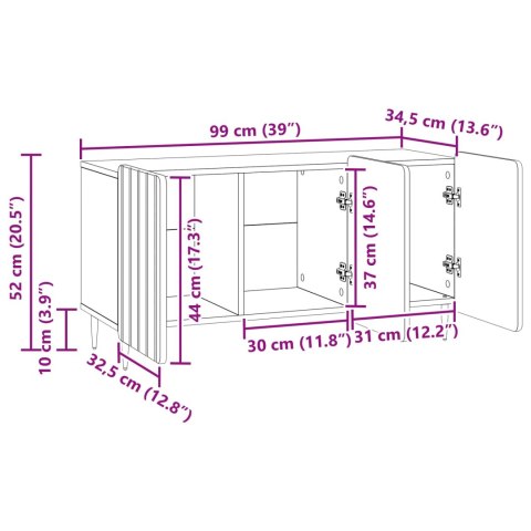VidaXL Szafka pod telewizor 99 x 34,5 x 52 cm Betonowy szary