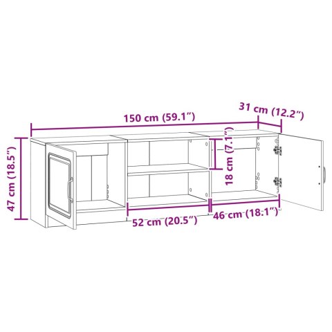 VidaXL Szafka pod telewizor Dąb wędzony 150 x 31 x 47 cm