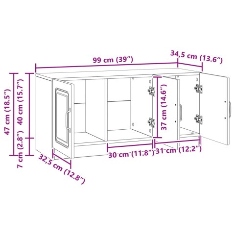 VidaXL Szafka pod telewizor Szary Sonoma 99 x 34,5 x 47 cm