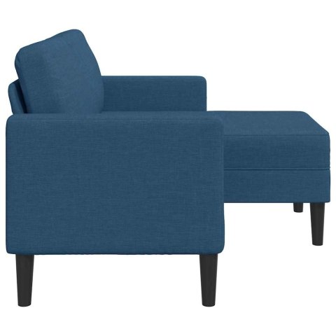 VidaXL Sofa 2-osobowa z szezlongiem w kształcie litery L, niebieska