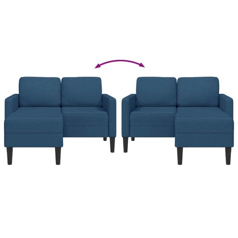 VidaXL Sofa 2-osobowa z szezlongiem w kształcie litery L, niebieska