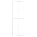 VidaXL Drzwi przesuwne, matowe szkło ESG i aluminium, 76x205 cm, białe