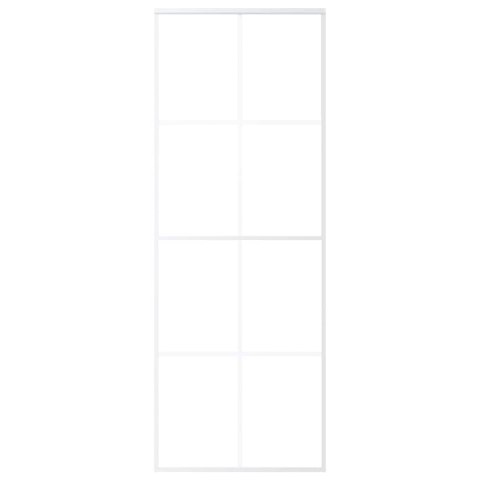 VidaXL Drzwi przesuwne, matowe szkło ESG i aluminium, 76x205 cm, białe