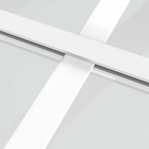 VidaXL Drzwi przesuwne, matowe szkło ESG i aluminium, 76x205 cm, białe