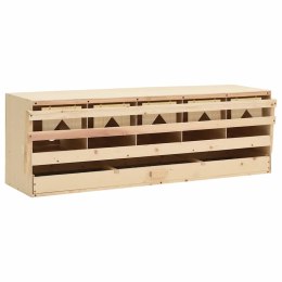 VidaXL Gniazdo dla kur, 5 przegród, 117x33x38 cm, lite drewno sosnowe