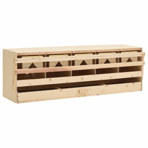 VidaXL Gniazdo dla kur, 5 przegród, 117x33x38 cm, lite drewno sosnowe