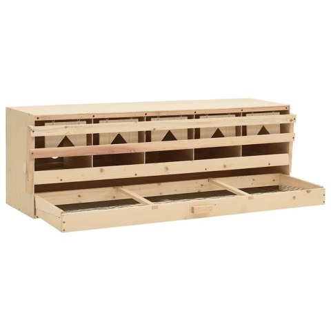 VidaXL Gniazdo dla kur, 5 przegród, 117x33x38 cm, lite drewno sosnowe