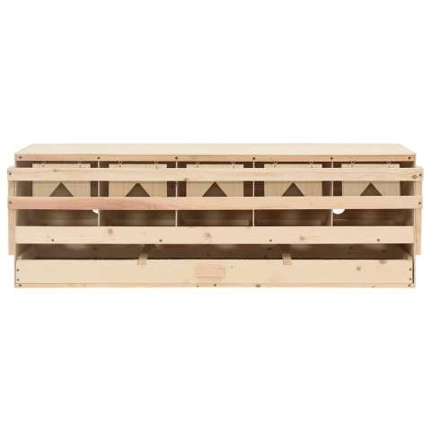 VidaXL Gniazdo dla kur, 5 przegród, 117x33x38 cm, lite drewno sosnowe