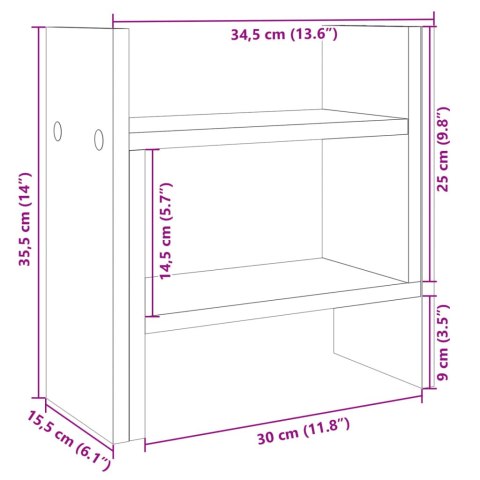 VidaXL Organizer na biurko, szary dąb sonoma, 34,5x15,5x35,5 cm