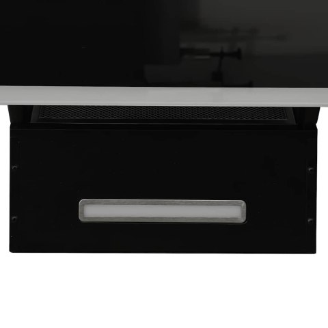 VidaXL Ścienny okap kuchenny, 90 cm, stal i hartowane szkło, czarny