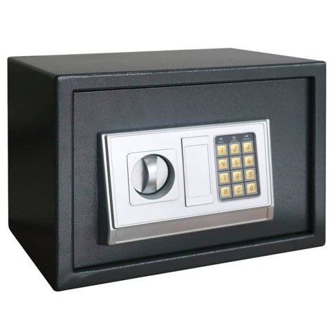 VidaXL Sejf cyfrowy Z blokadą ciemno szary 35 x 25 x 25 cm Stal