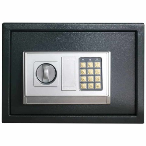 VidaXL Sejf cyfrowy Z blokadą ciemno szary 35 x 25 x 25 cm Stal
