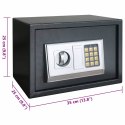 VidaXL Sejf cyfrowy Z blokadą ciemno szary 35 x 25 x 25 cm Stal