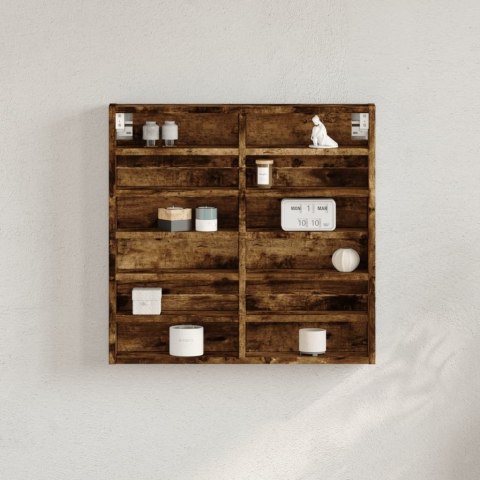 VidaXL Witryna, przydymiony dąb, 60x8,5x58 cm, materiał drewnopochodny