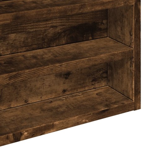 VidaXL Witryna, przydymiony dąb, 60x8,5x58 cm, materiał drewnopochodny