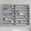 VidaXL Witryna, szarość betonu, 100x8,5x75 cm, materiał drewnopochodny