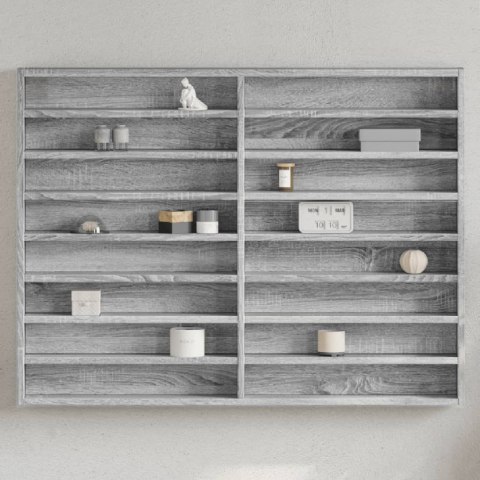 VidaXL Witryna, szary dąb sonoma, 100x8,5x75, materiał drewnopochodny