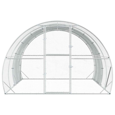 VidaXL Kurnik srebrny 400 x 300 x 200 cm Stal ocynkowana