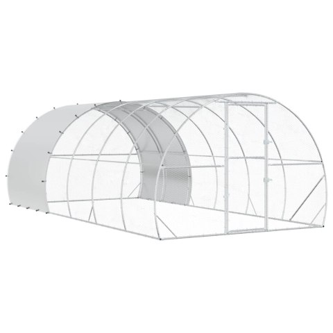 VidaXL Kurnik srebrny 600 x 300 x 200 cm Stal ocynkowana