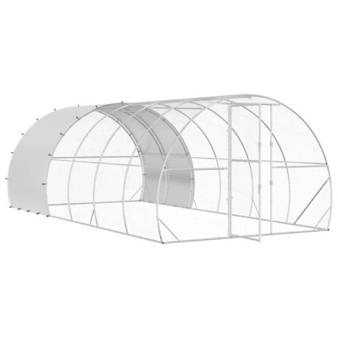 VidaXL Kurnik srebrny 600 x 300 x 200 cm Stal ocynkowana