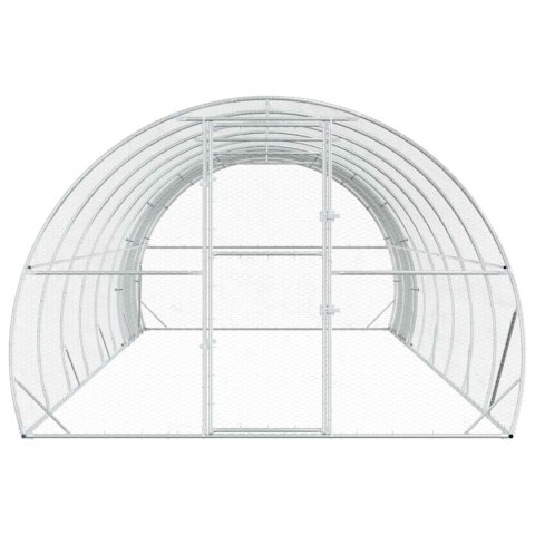 VidaXL Kurnik srebrny 800 x 300 x 200 cm Stal ocynkowana