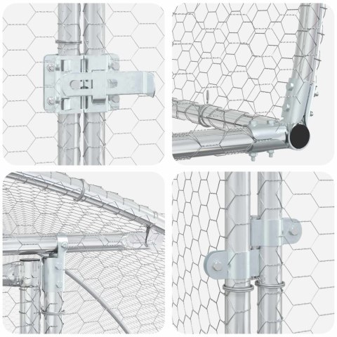 VidaXL Kurnik srebrny 800 x 300 x 200 cm Stal ocynkowana