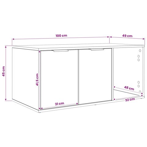 VidaXL Meble dla kota dąb Sonoma 100 x 49 x 45 cm Drewno inżynieryjne