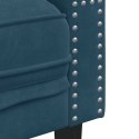 VidaXL Fotel Chesterfield, niebieski, tapicerowany aksamitem