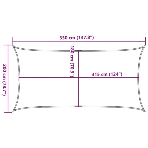 VidaXL Żagiel przeciwsłoneczny, 160 g/m², ciemnozielony, 2x3,5 m, HDPE