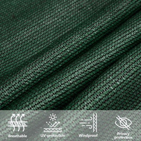 VidaXL Żagiel przeciwsłoneczny, 160 g/m², ciemnozielony, 3x4,5 m, HDPE